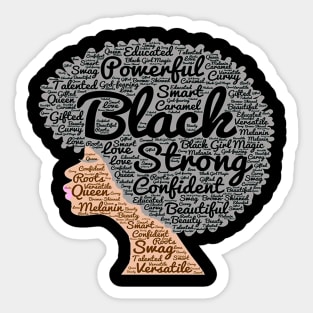 Afro Word Art Natural Hair T Shirt for Black Women Sticker